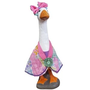 Large Porch Goose Clothes Dress with Bow Homemade